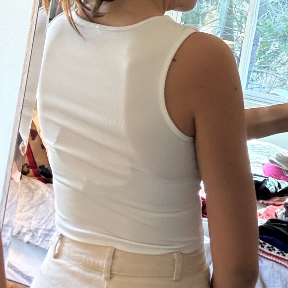 White Ruched Tank Top - Cider - Picture 4 of 4